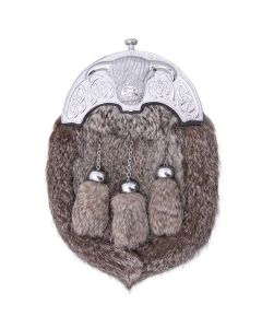 Crest White Rabbit Fur Sporran with Thistle