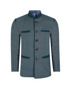 Dark Green Tweed Germen Bavarian Trachten Jacket Front