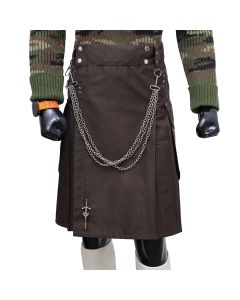 Fashion Brown Utility Kilt for Men