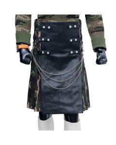 Fashion Camo Kilt with Leather Apron