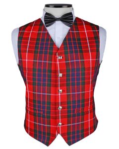 Fraser Red Modern Tartan Vest Front
