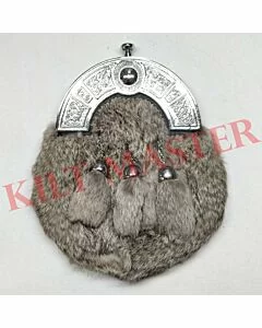 Grey Rabbit Fur Kilt Sporran