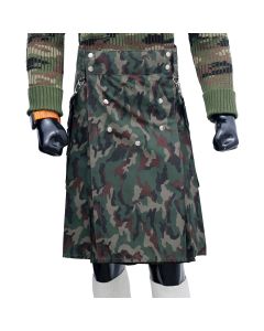 Green Camo Detachable Pocket Kilt