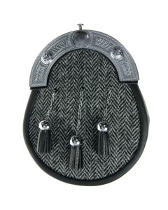 Grey Tweed Leather Sporran