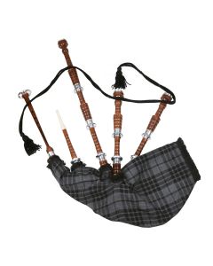 Grey Watch Tartan Natural Finish Scottish Bagpipe