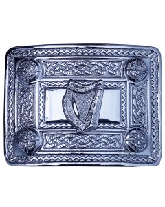 Harp Badge Chrome Kilt Belt Buckle