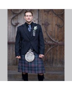 Hebridean Heather Tartan Charcoal Tweed Kilt Outfit
