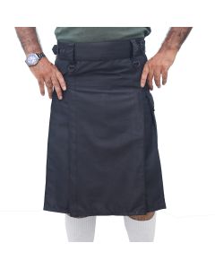 Highland Black Utility Kilt with Fabric Straps