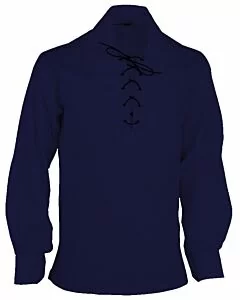 Jacobite Ghillie Kilt Shirt Navy Blue - Premium Quality