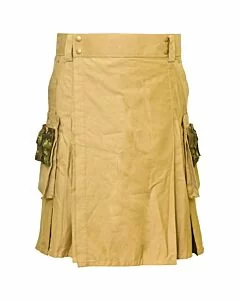 Khaki Hybrid Kilt for Men