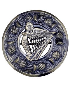 Lady Harp Badge Antique Kilt Fly Plaid Brooch