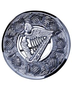 Lady Harp Kilt Fly Plaid Brooch Front