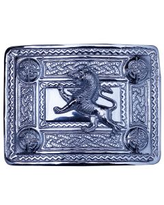 Lion Rampant Badge Chrome Kilt Belt Buckle