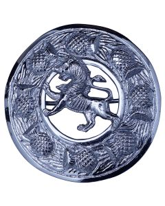 Lion Rampant Kilt Fly Plaid Brooch Front
