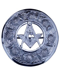Masonic Kilt Fly Plaid Brooch Front