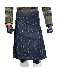 Navy Blue Camouflage Hybrid Kilt