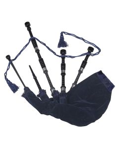 Premium Quality Blue Velvet Scottish Bagpipe for Sale