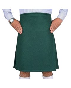 Premium Solid Green Wool Kilt for Men