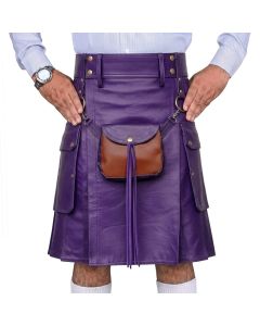 Purple Leather Utility Kilt