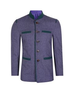 Purple Tweed Germen Bavarian Trachten Jacket Front