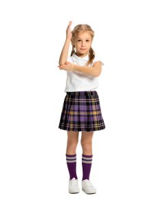 Purple and Yellow Tartan Skirt Front