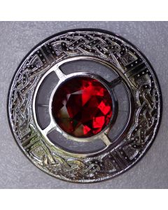 Red Stone Kilt Fly Plaid Brooch