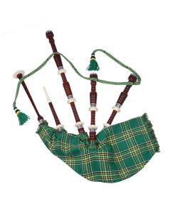 Rosewood Irish National Tartan Bagpipe