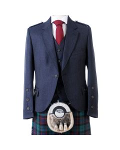 Royal Blue Tweed Argyle Jacket with Vest