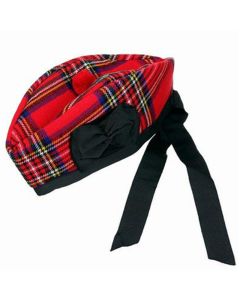 Black Stewart Tartan Glengarry Hat