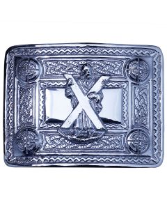Saint Andrew Badge Chrome Kilt Belt Buckle