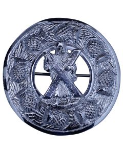 Saint Andrew Kilt Fly Plaid Brooch Front