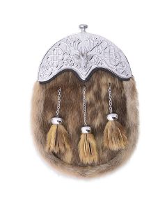 Scottish Full Dress Formal Seal Skin Celtic Leather Sporran Front