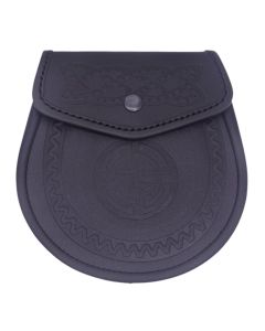 Scottish Highland Kilt Black Leather Sporran