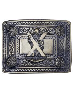 Scottish Kilt Belt Buckle with Saint Andrew Badge 
