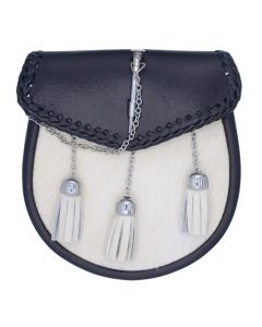 Scottish Leather Pin Drop Sporran with Tassels 