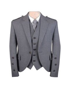 Scottish Light Grey Tweed Argyle Jacket with Vest