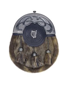 Scottish  Seal Skin Sporran with Antique Cantle in Various Badges