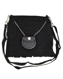 Scottish Plain Black Tartan Ladies Hand Bag