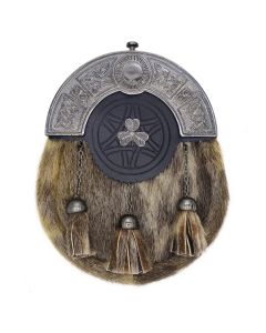 Seal Skin Sporran with Shamrock Badge