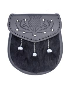 Semi Dress Scottish Black Leather Seal Skin Sporran