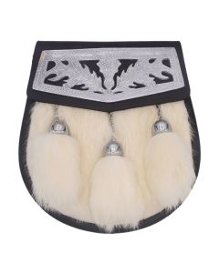 Semi Dress White Rabbit Fur Leather Sporran