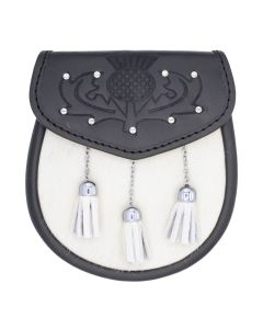 Semi Dress  White Seal Skin  Sporran with Tassels