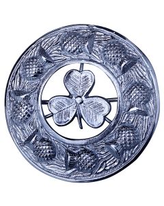 Shamrock Kilt Fly Plaid Brooch Front