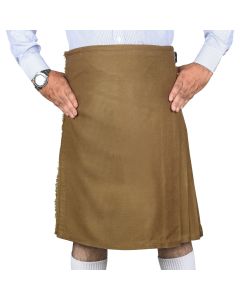 Solid Brown Tartan Kilt