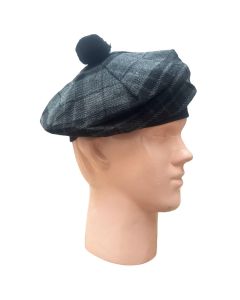 Tam O Shanter Hat - Grey Night Tartan Hat