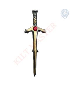 Red Stone Kilt Pin Antique - Classic Elegance