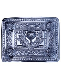Thistle Badge Chrome Kilt Belt Buckle