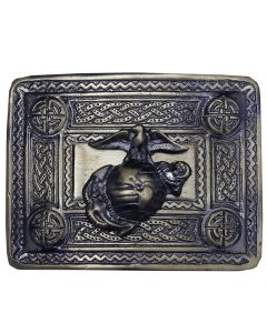 US Marine Badge Celtic Kilt Belt Buckle Antique Finish