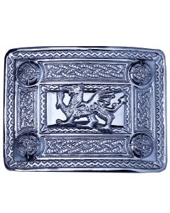 Welsh Dragon Badge Chrome Kilt Belt Buckle