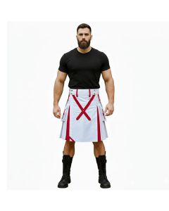 White and Red Christmas Utility Kilt